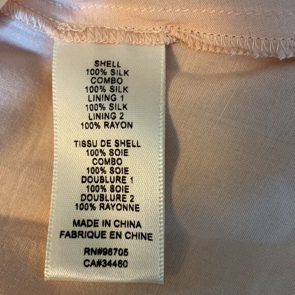 Rebecca Taylor Silk Keyhole Mini Dress Blush pink Long Sleeve Size 0 - Picture 11 of 12